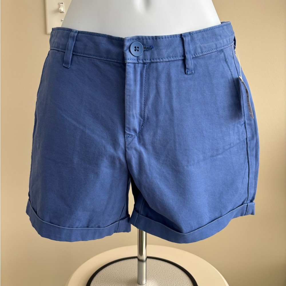 GAP Blue Cotton Roll Cuff Shorts